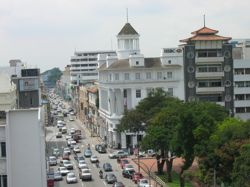 Heritage buildings and street scene in Ipoh Old Town, Perak, Malaysia