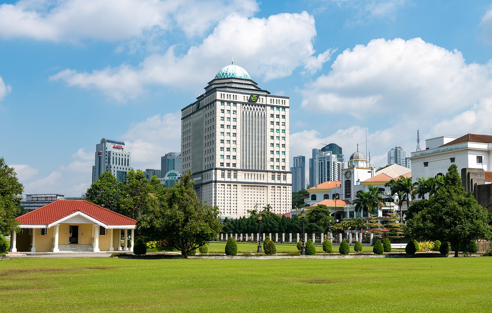 Modern downtown skyline of Johor Bahru, Malaysia