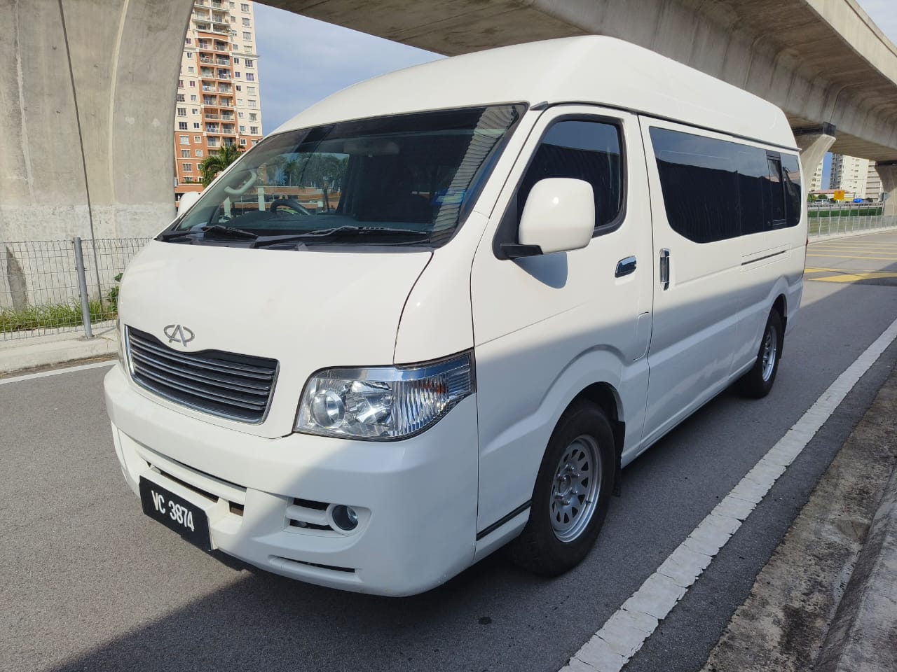 Private 14-seater tour van ready for a journey through Peninsular Malaysia